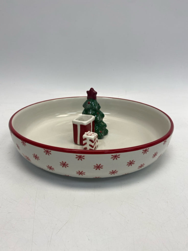 White Red Snowflakes Christmas