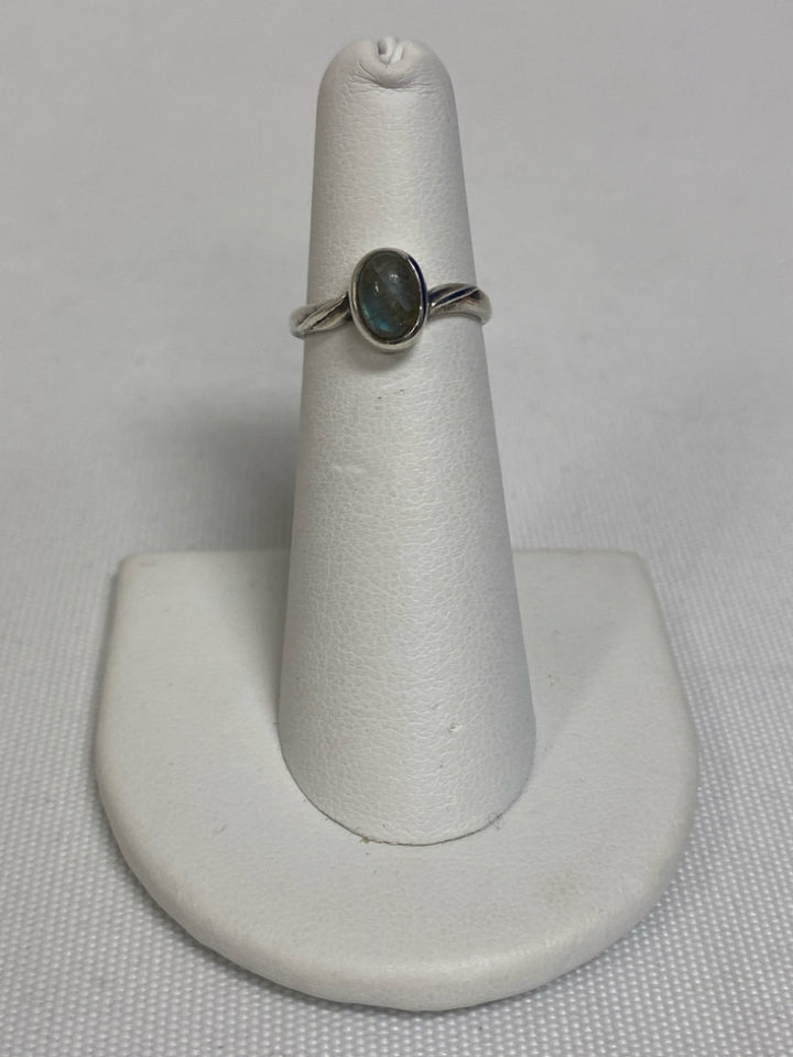 Silver Iridescent Swirl Ring