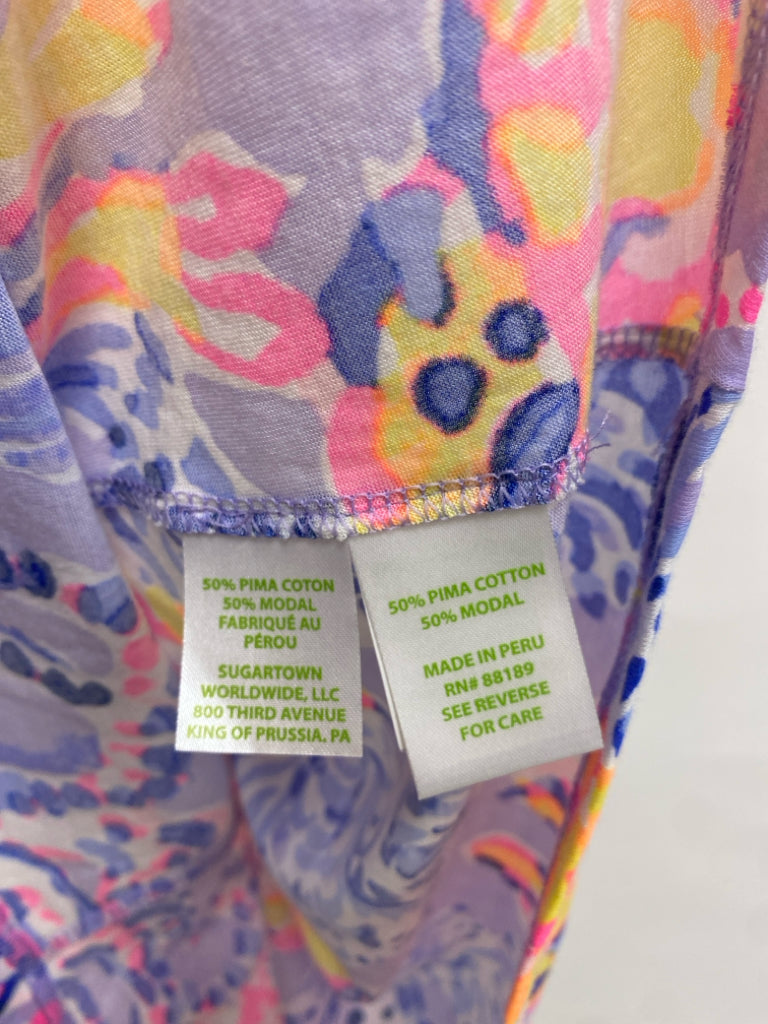 LILLY PULITZER Size XS Lavender Pink/Yellow Abstract Halter Ladies Top