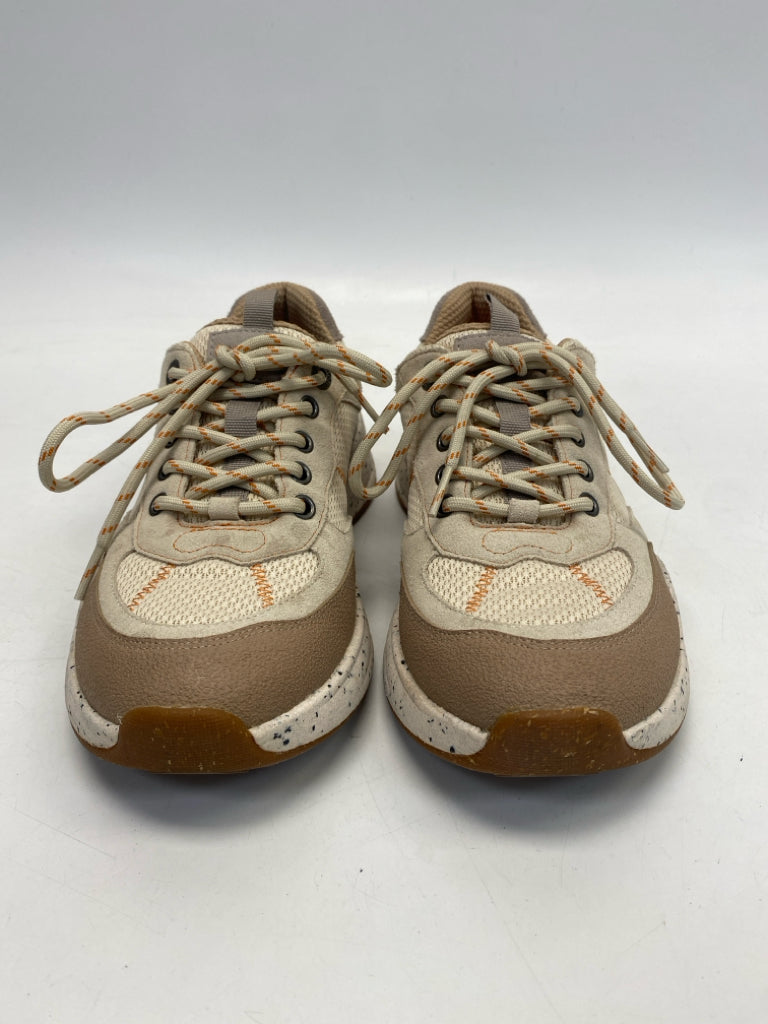 Taos US Shoe Size 9 Cream Brown Lace-up Sneakers