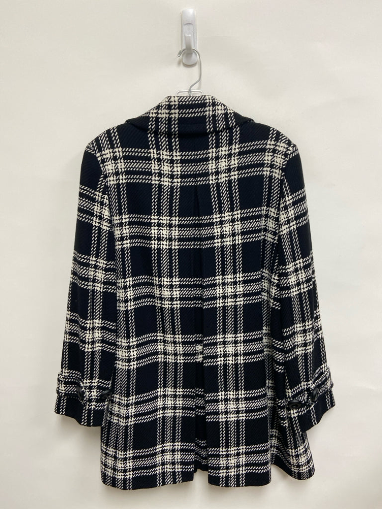Talbots Size 14P Black/White Plaid Petite Coat