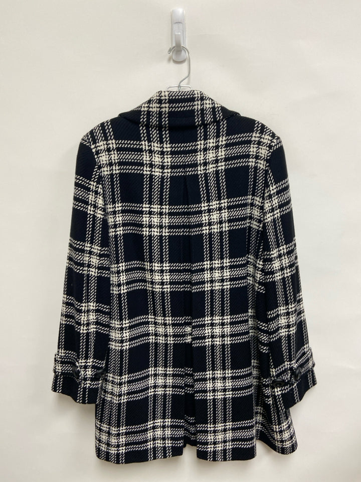 Talbots Size 14P Black/White Plaid Petite Coat