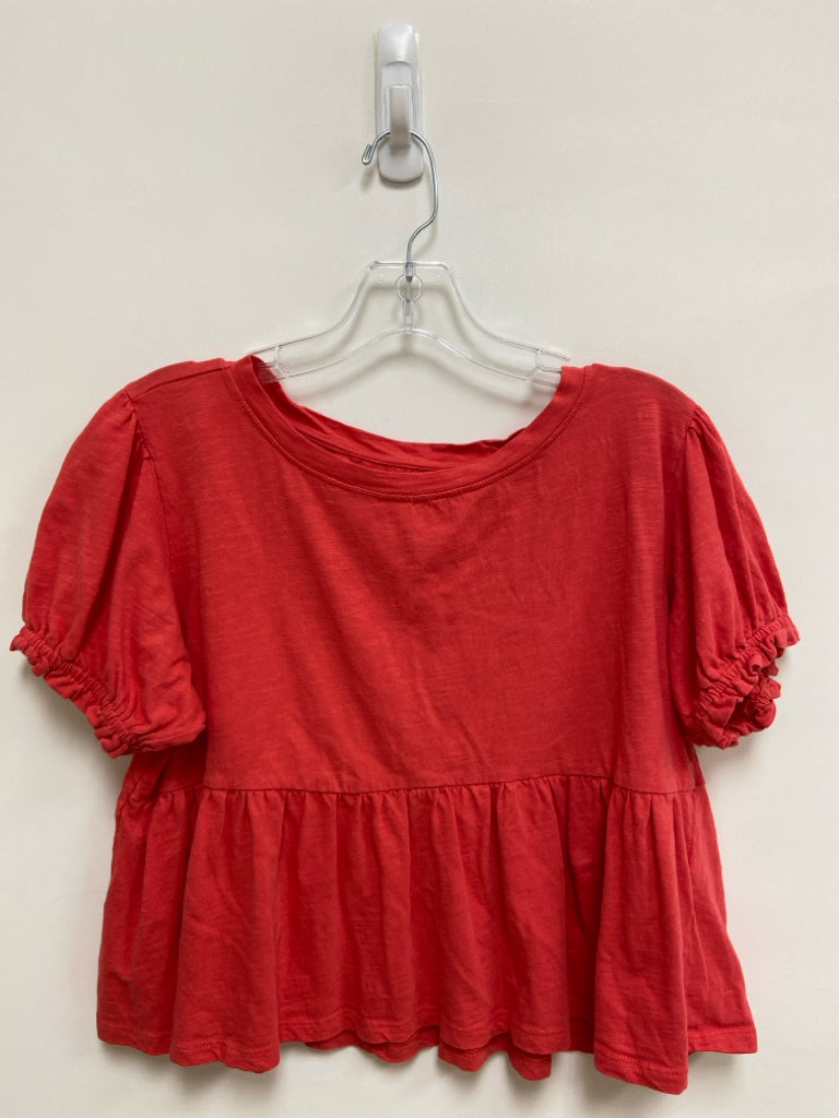 Anthropologie Size S Dark Coral Puff Sleeve Ladies Top