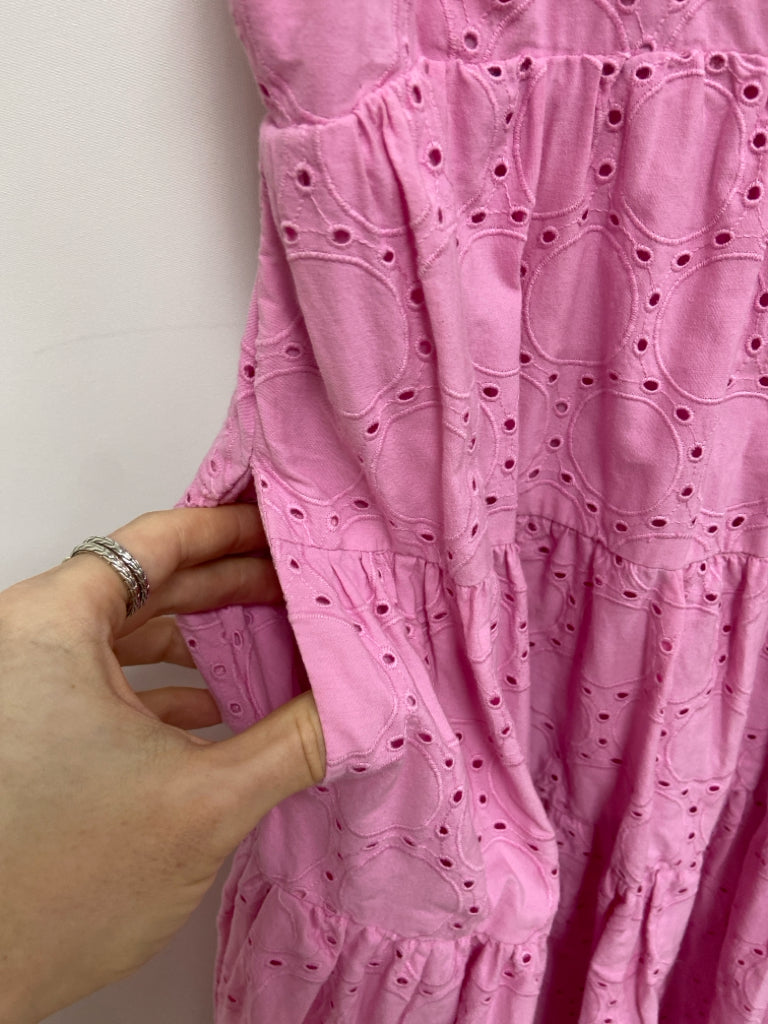 Anthropologie Size XSP Pink Circles Sleeveless Petite Dress