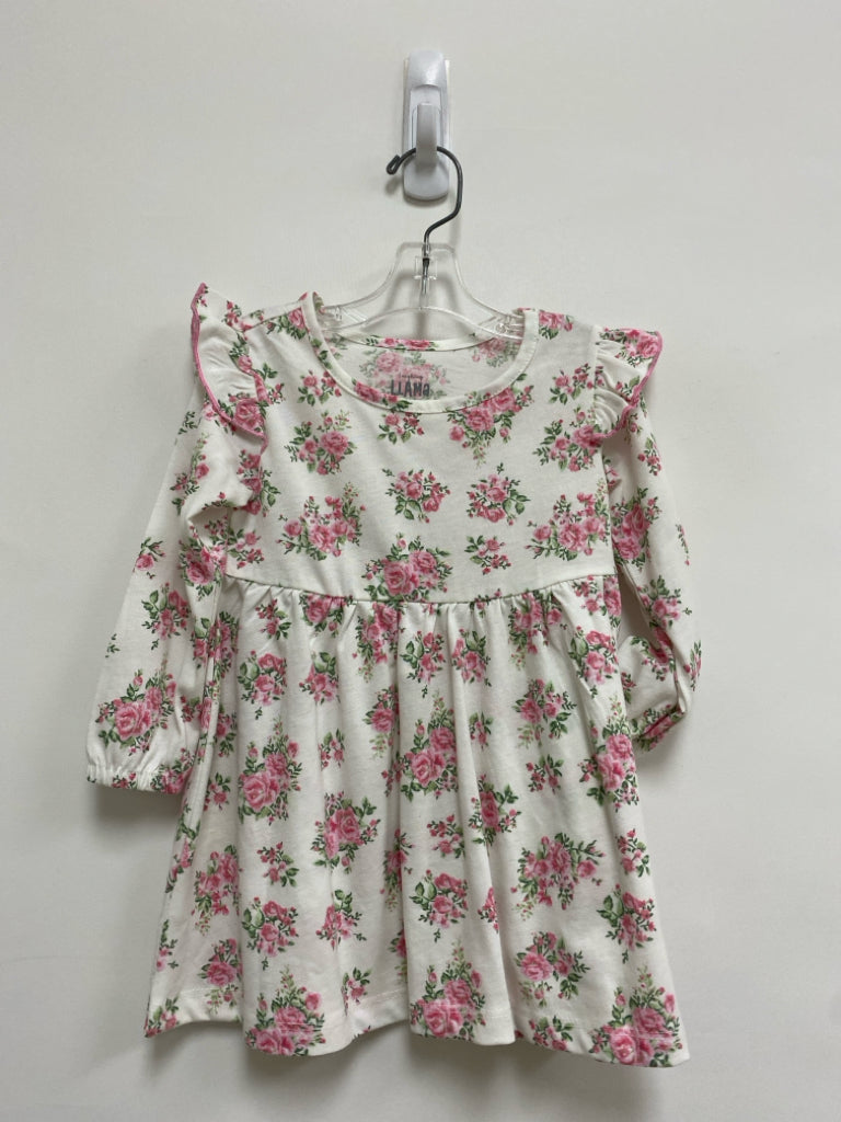 SIZE 18M White Pink/Green Flowers Girl&