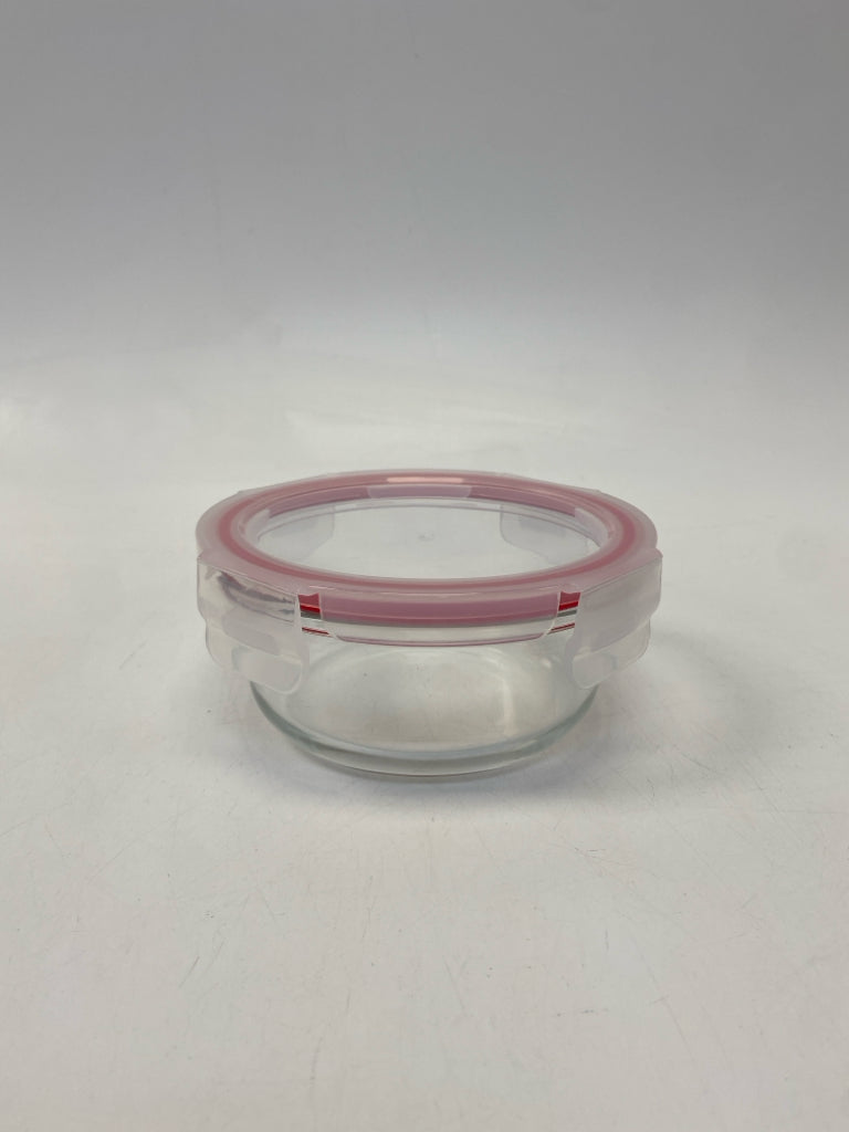 Clear Red Glass Storage Container