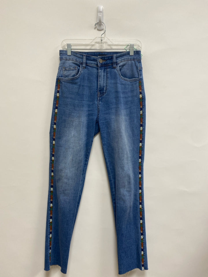 coco+carmen Size M Blue Stitching Cropped Ladies Jeans