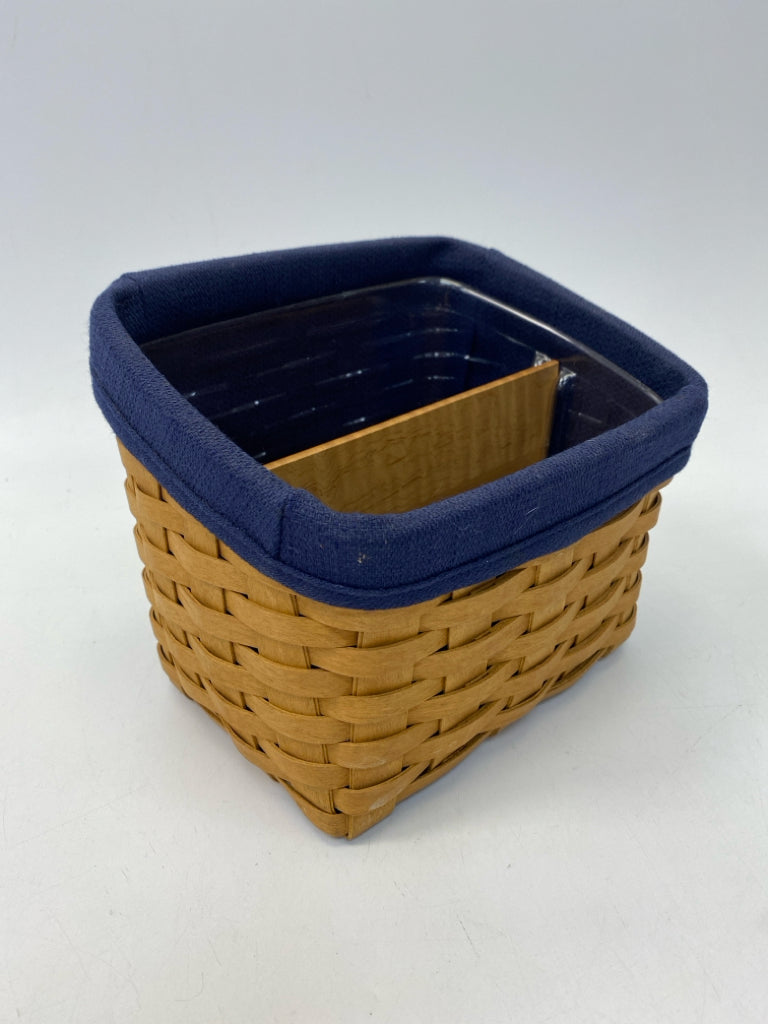 Longaberger Brown Navy Woven Wood Basket