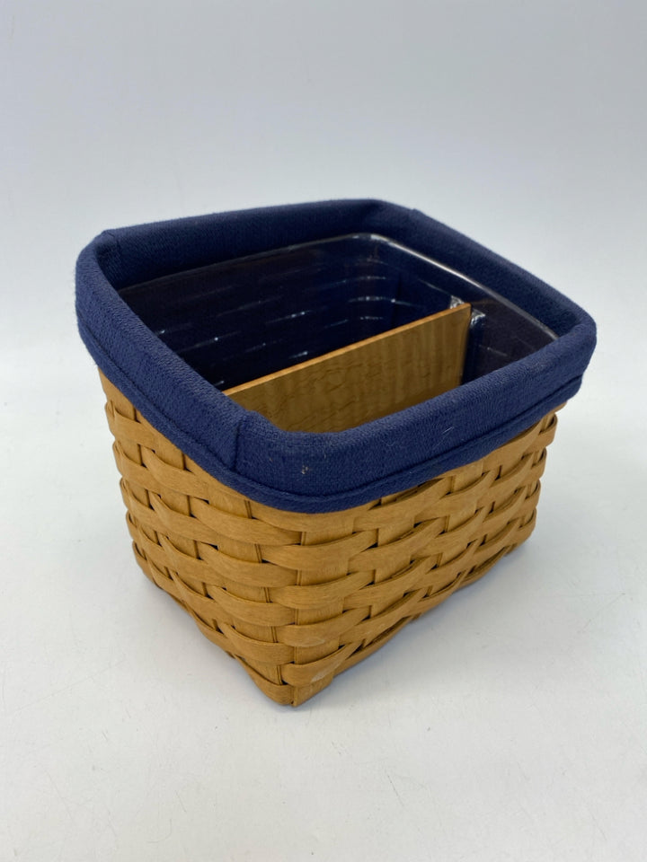 Longaberger Brown Navy Woven Wood Basket
