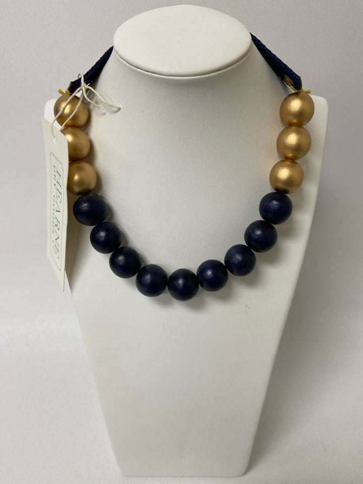 NWT Navy Gold Color Chunky Necklace