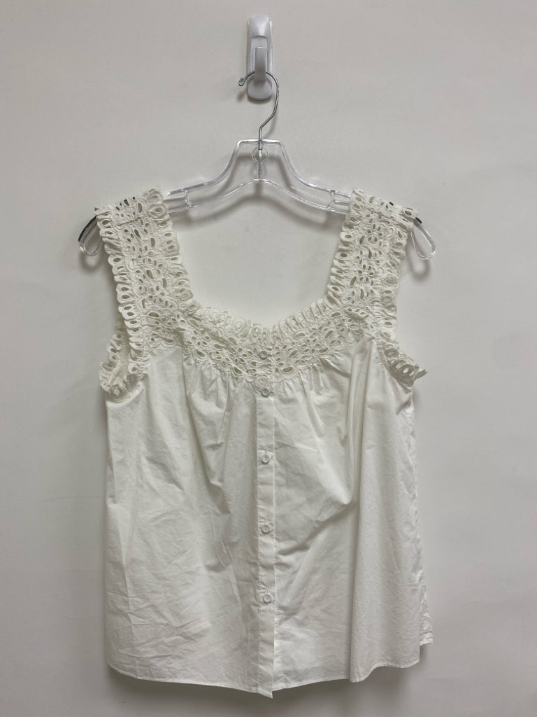 Rebecca Taylor Size XS White Sleeveless Eyelet Ladies Top