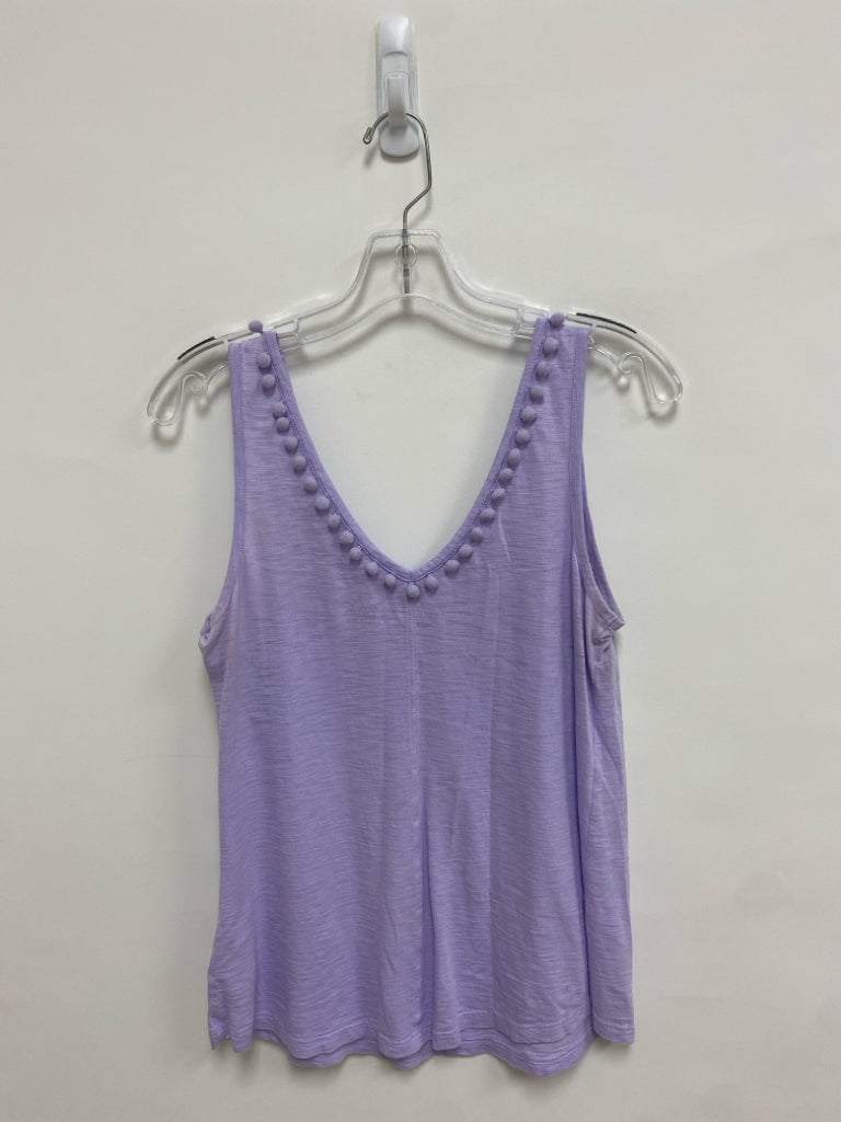 LILLY PULITZER Size S Lavender Pom Poms Sleeveless Cotton Ladies Top
