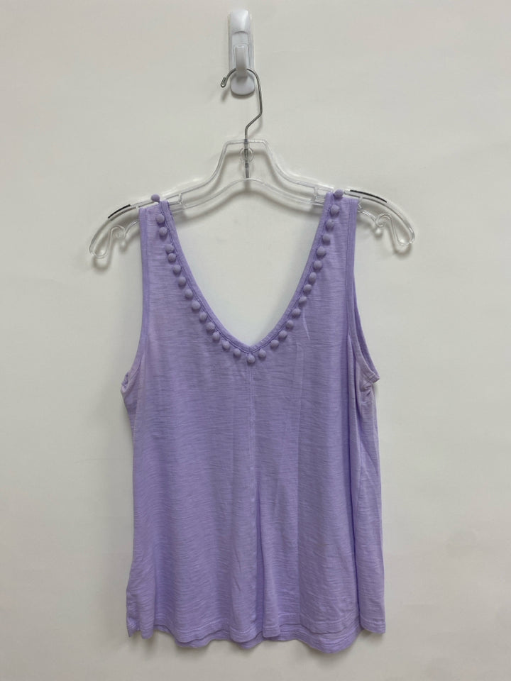LILLY PULITZER Size S Lavender Pom Poms Sleeveless Cotton Ladies Top