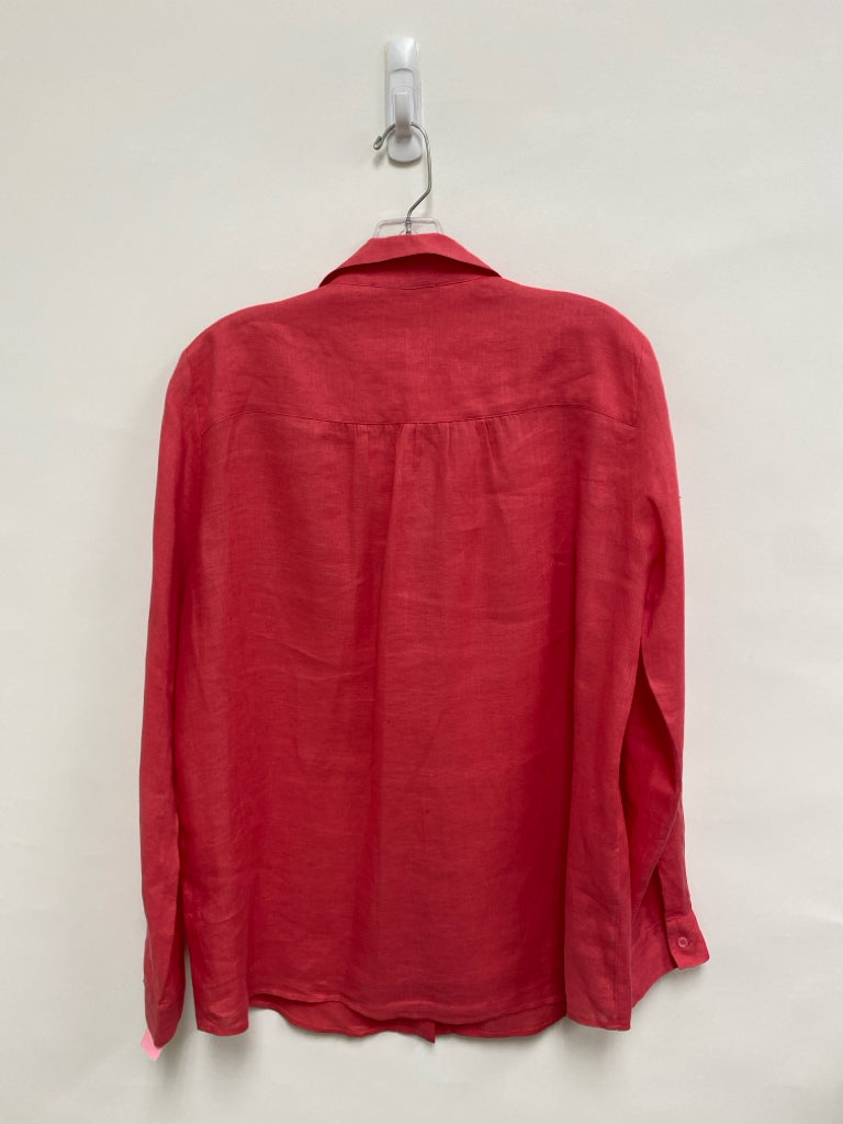 Size 8 Rose Button Up Linen Ladies Top