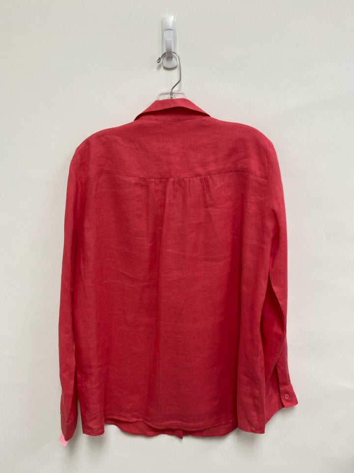 Size 8 Rose Button Up Linen Ladies Top