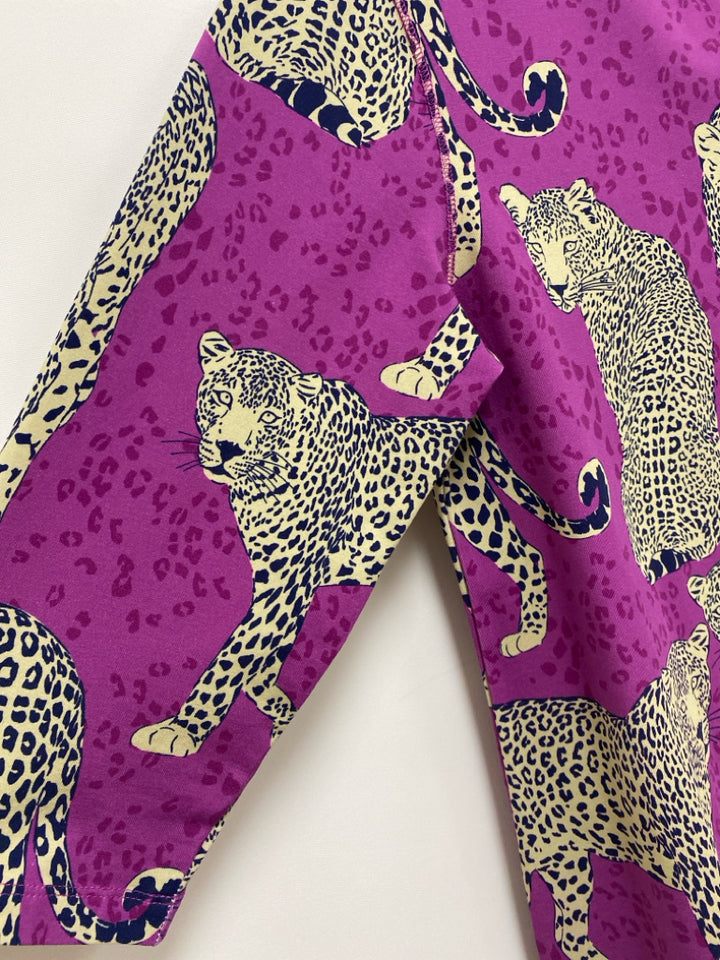 Tyler Boe Size M Purple Navy/Beige Cats 3/4 Sleeve Ladies Dress