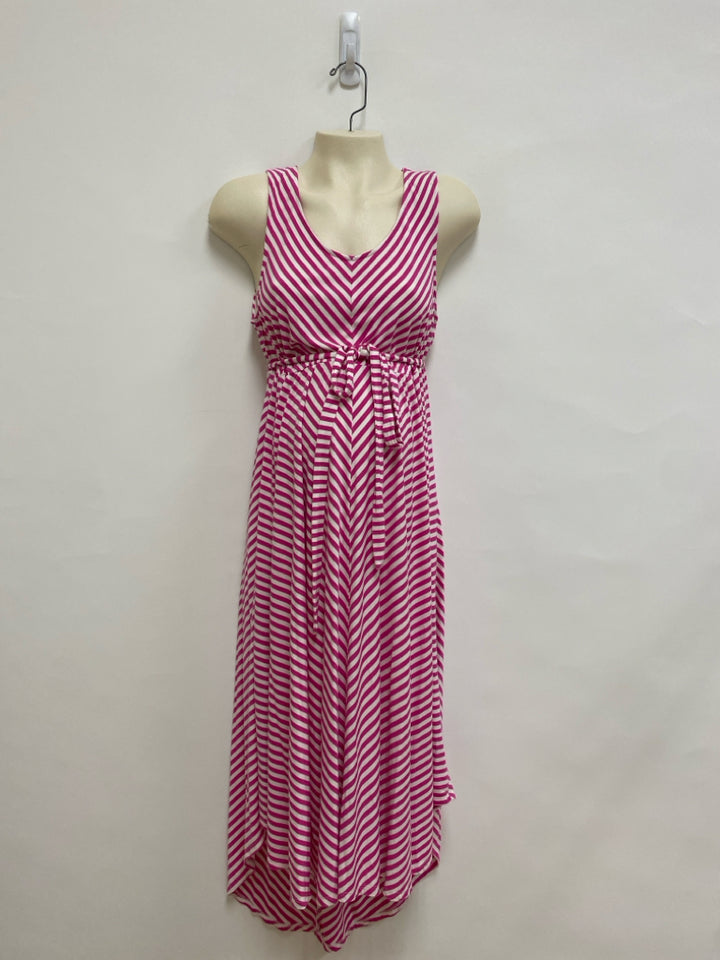 isabel maternity Size M Pink White Striped Sleeveless Maternity Dress