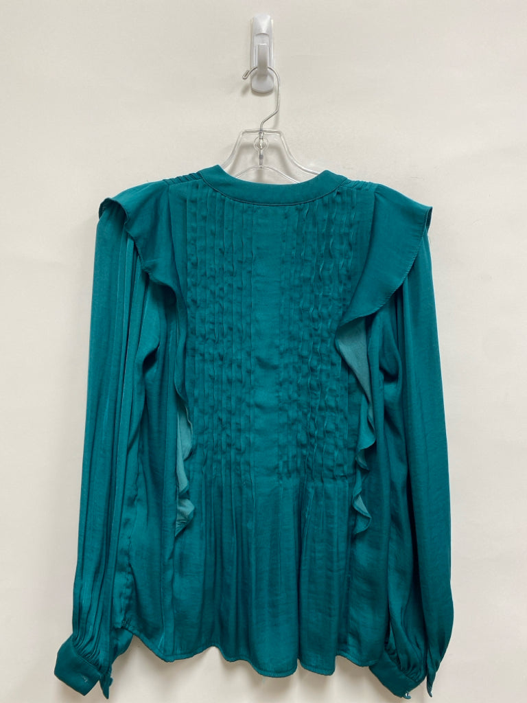 Anthropologie Size XS Teal Green Pleated Ladies Top