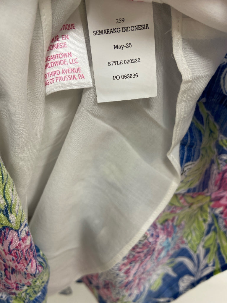LILLY PULITZER Size 10 Blue Magenta/Green Flowers Ladies Dress