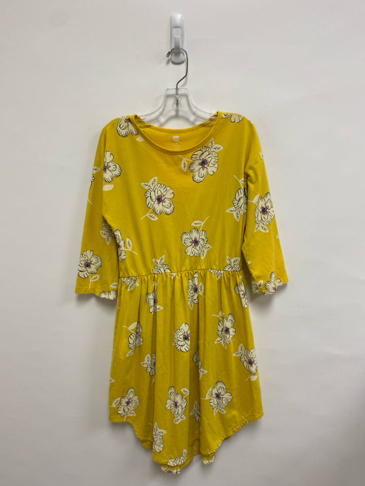 Tea SIZE 16 Mustard Cream Flowers 3/4 Sleeve Girl&
