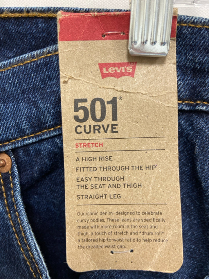 NWT Levi Size 32 Dark Blue Denim Ladies Jeans