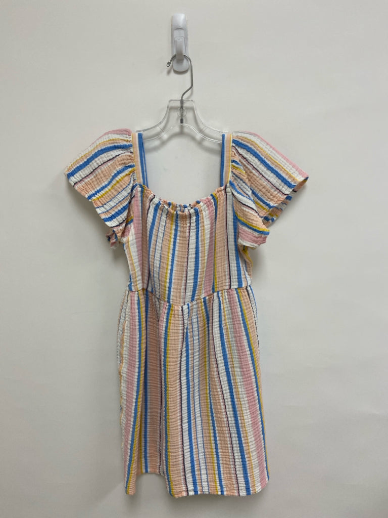 Roxy SIZE 14/16 White Pink/Blue Stripe Girl&