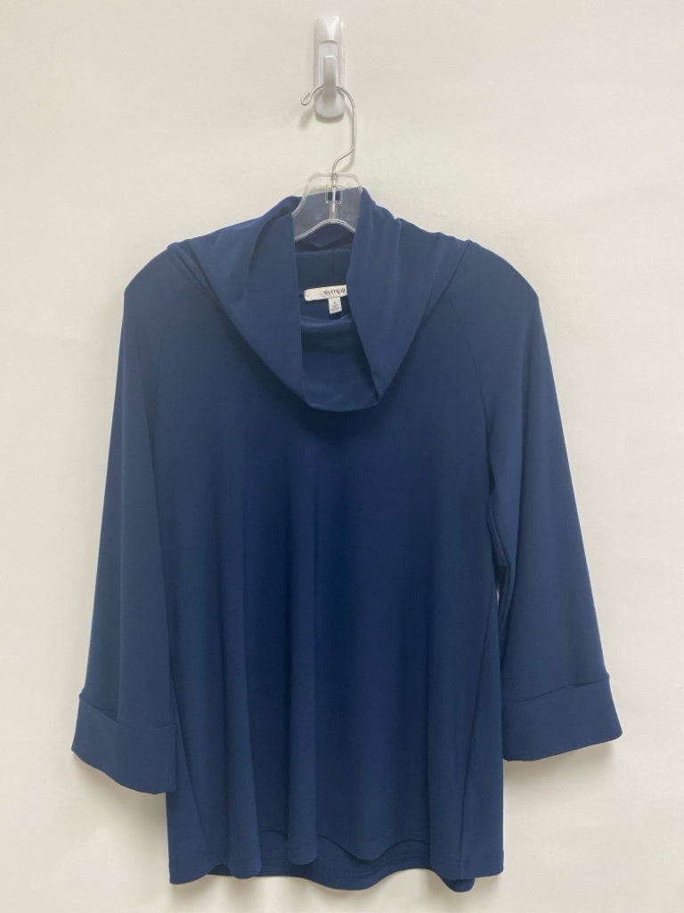 Sympli Size 6 Navy Cowl Neck Ladies Top