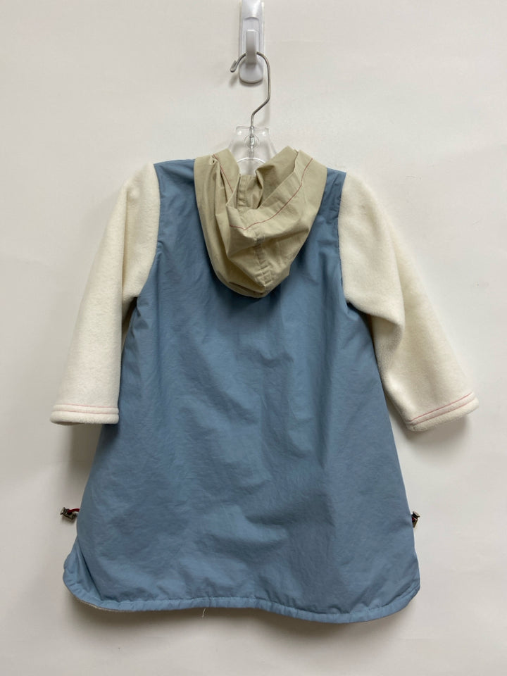 SIZE 3 Cream Blue Quarter Zip Hooded Girl&