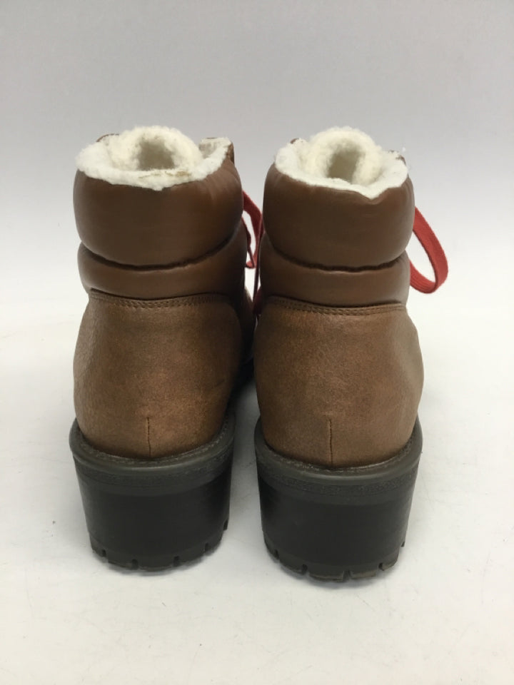 True Craft US Shoe Size 9.5 Brown Red Lace-up Boots