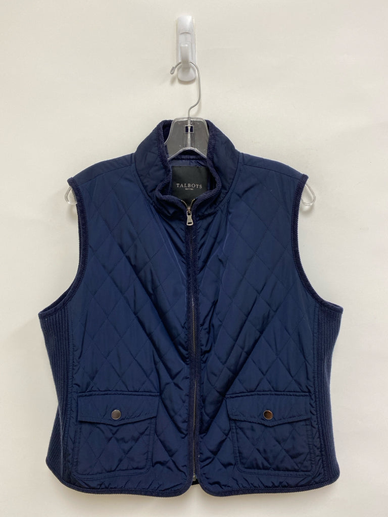Talbots Size XLP Navy Zip Down Petite Vest
