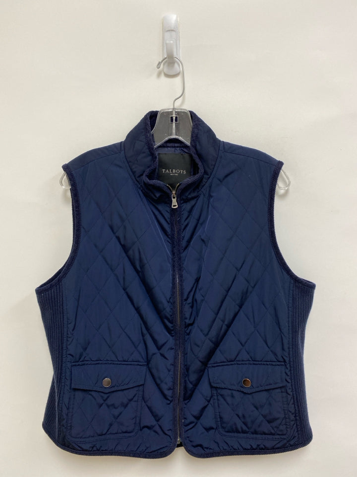 Talbots Size XLP Navy Zip Down Petite Vest