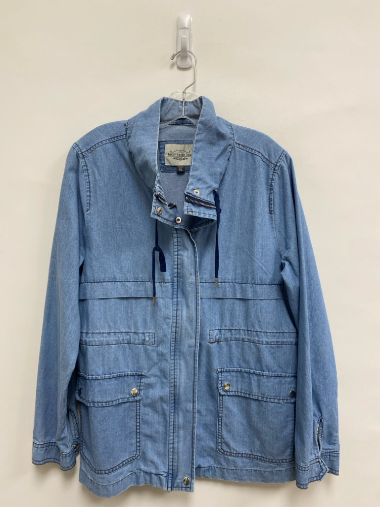 Size XL Light Blue Zip Down Chambray Ladies Jacket