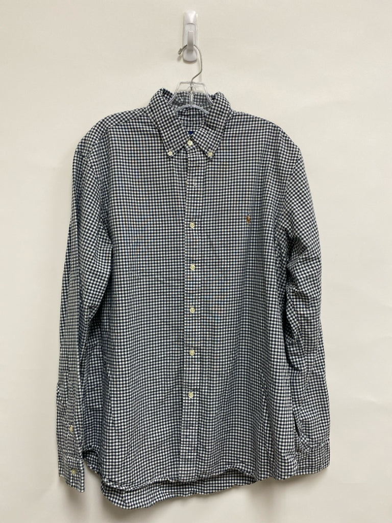 Ralph Lauren Size XL Black White Checkered Button Down Men&