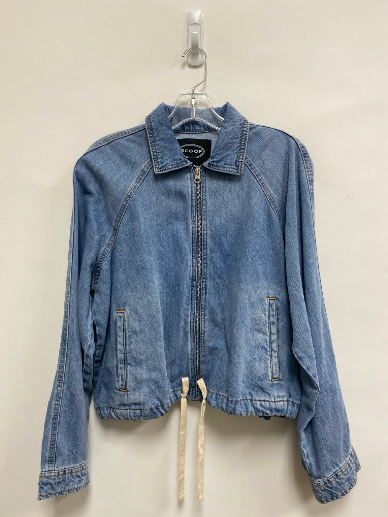 NWT Size L Light Blue Zip Down Denim Ladies Jacket