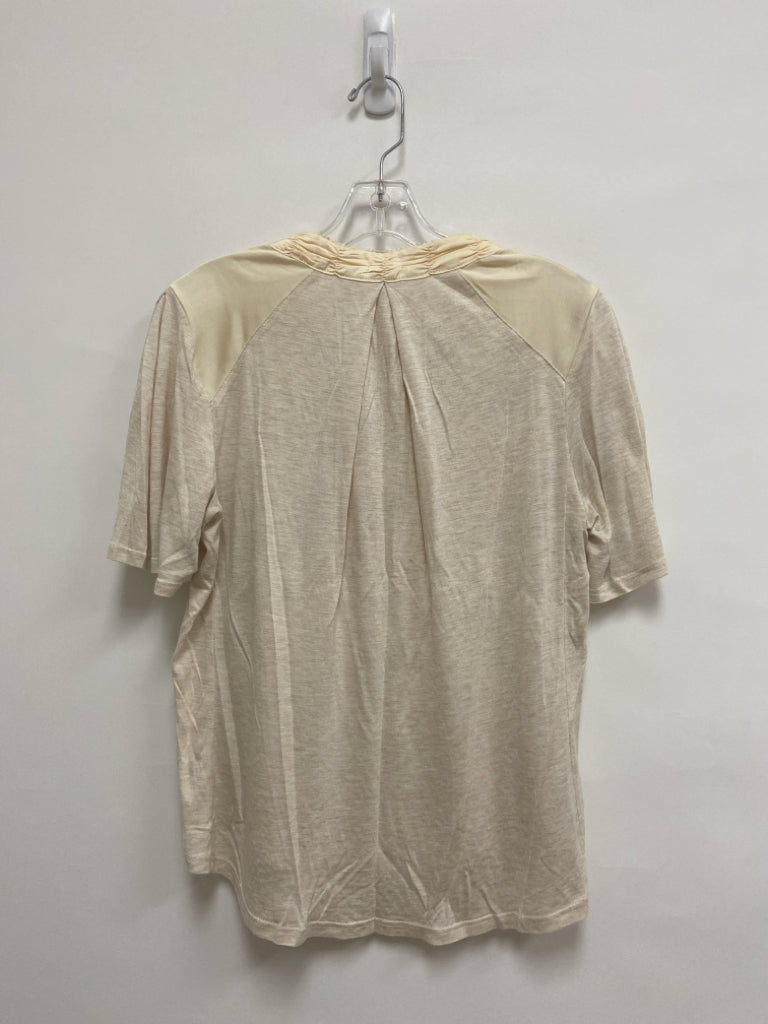 Tiny Size S Beige Green/Multi Flowers Embroidered Ladies Top