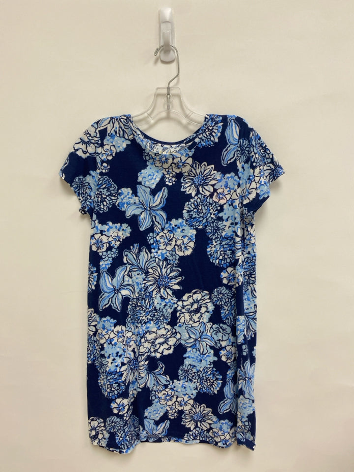 LILLY PULITZER SIZE XL Navy Blue/White Flowers Girl&