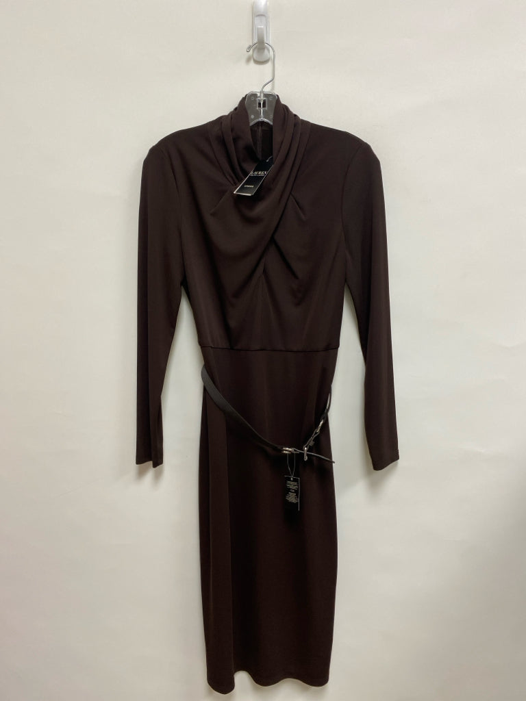 NWT Lauren Ralph Lauren Size 2 Espresso Long Sleeve Ladies Dress