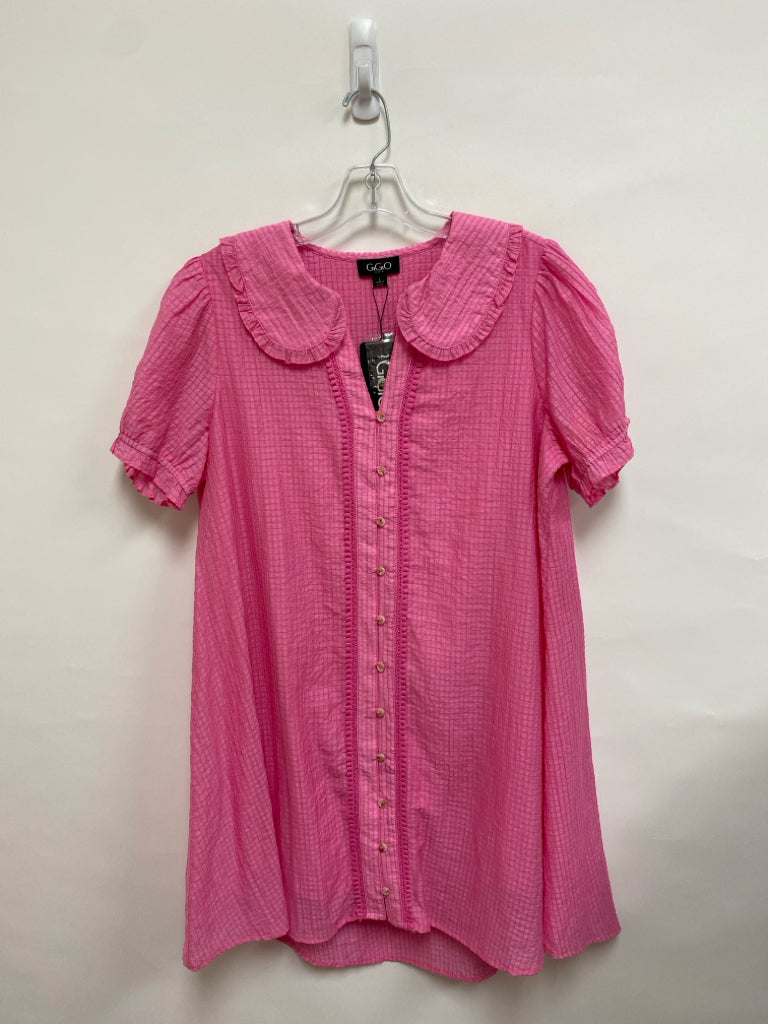 NWT GiGiO Size L Pink Texture Button Up Ladies Dress