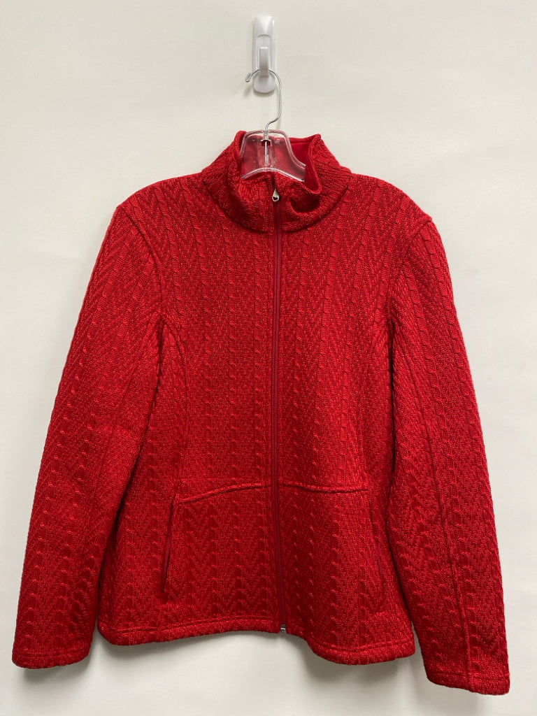 Spyder Size L Red Cable Knit Ladies Jacket