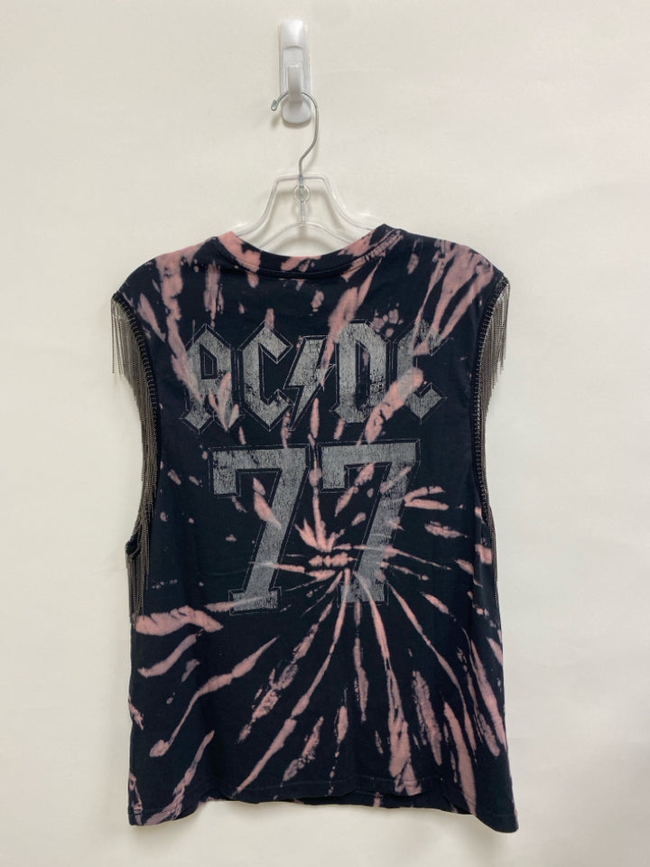 NWT Size XS Black/Pink Tie Dye Sleeveless Ladies Top