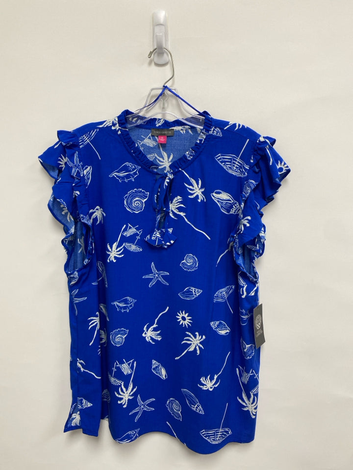 NWT VINCE CAMUTO Size XL Royal Blue White Shells Ladies Top