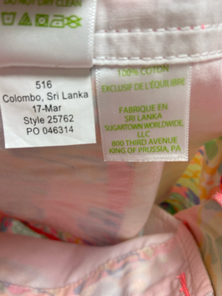 LILLY PULITZER Size 8 Neon Pink Orange/Multi Floral Ladies Shorts