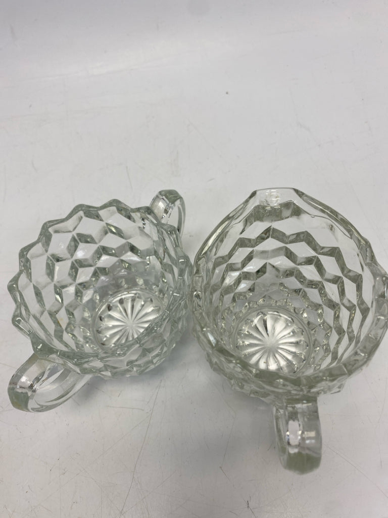 Fostoria Clear Knobby Sugar/Creamer