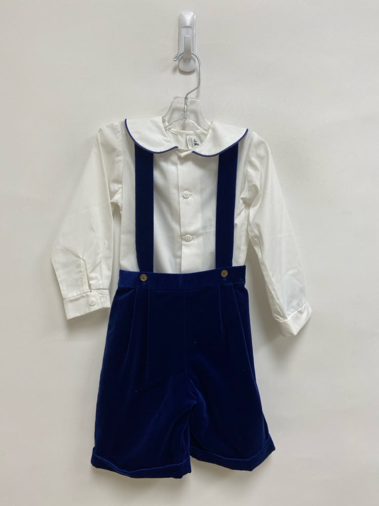 SIZE 4T White Blue Button Up Velour Boy&