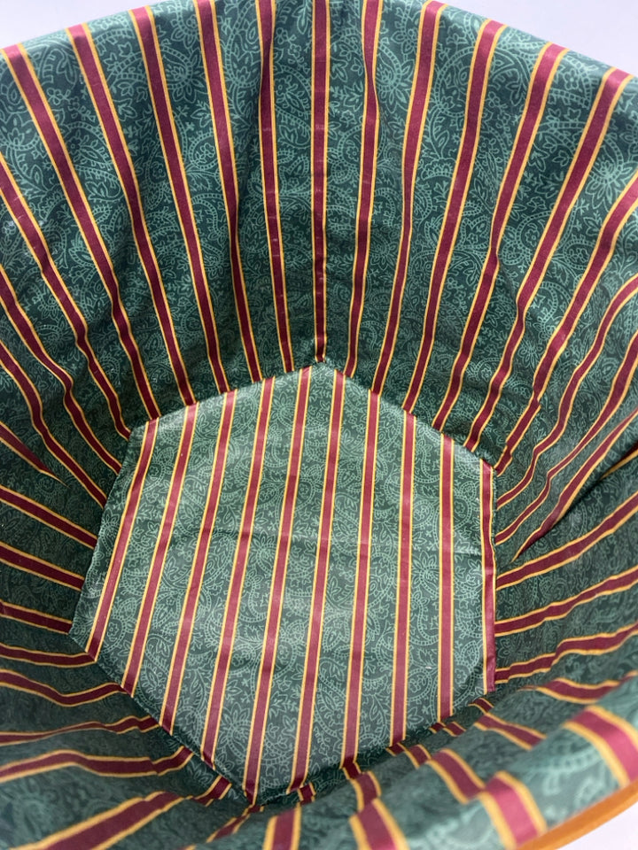Longaberger Brown Green/Red Woven Wood Basket