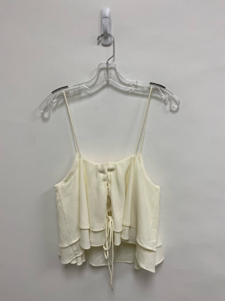 Free People Size M Cream Sleeveless Ladies Top