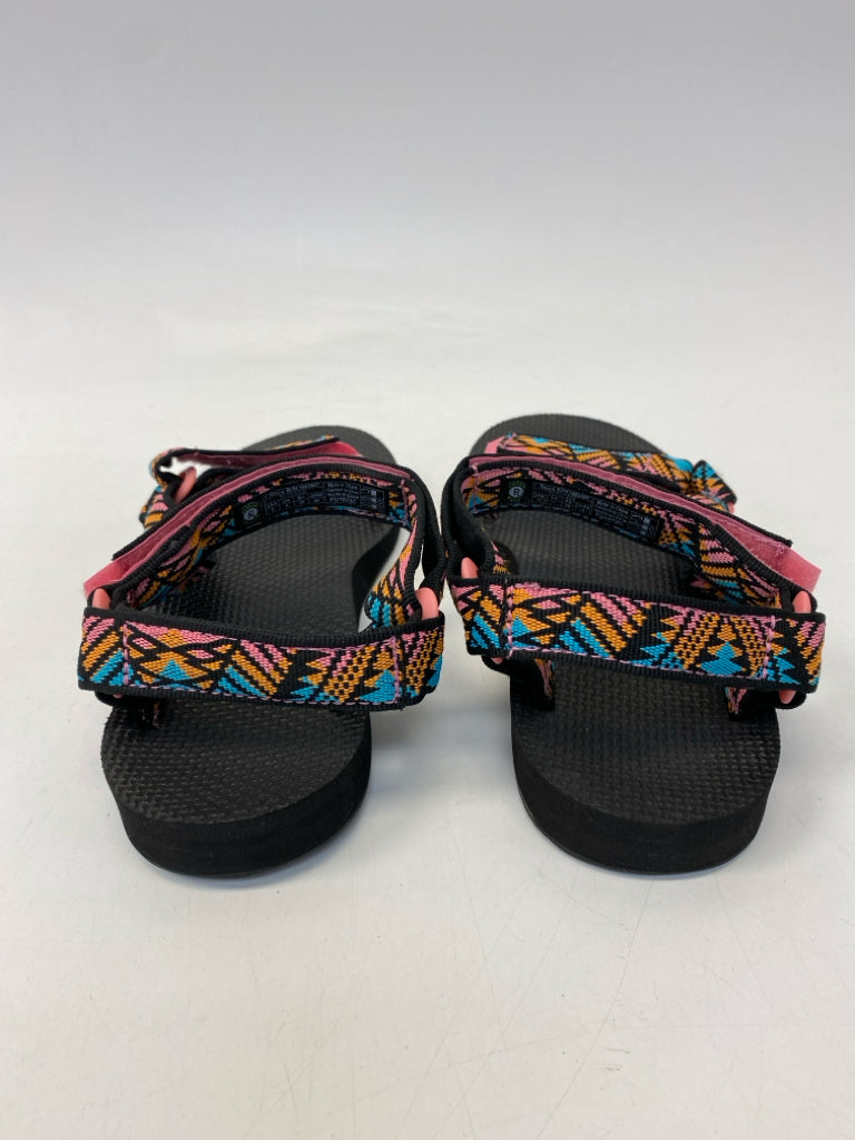 Teva  Size 8 Black Orange/Multi Sandals