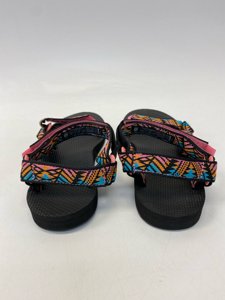 Teva  Size 8 Black Orange/Multi Sandals