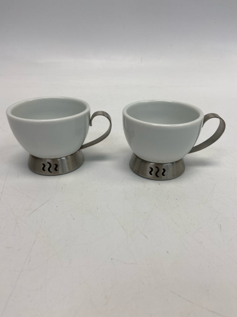 White Silver Porcelain Coffee Mug