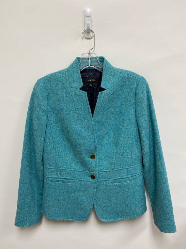 Talbots Size 4 Turquoise Wool Blend Ladies Jacket